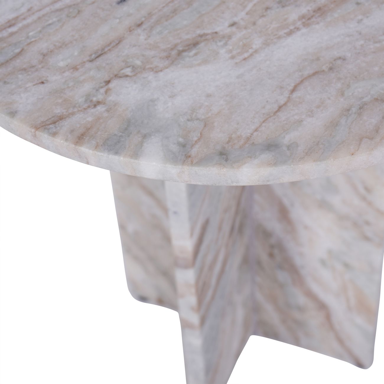 Cavallo Fantasy White & Brown Marble Side Table